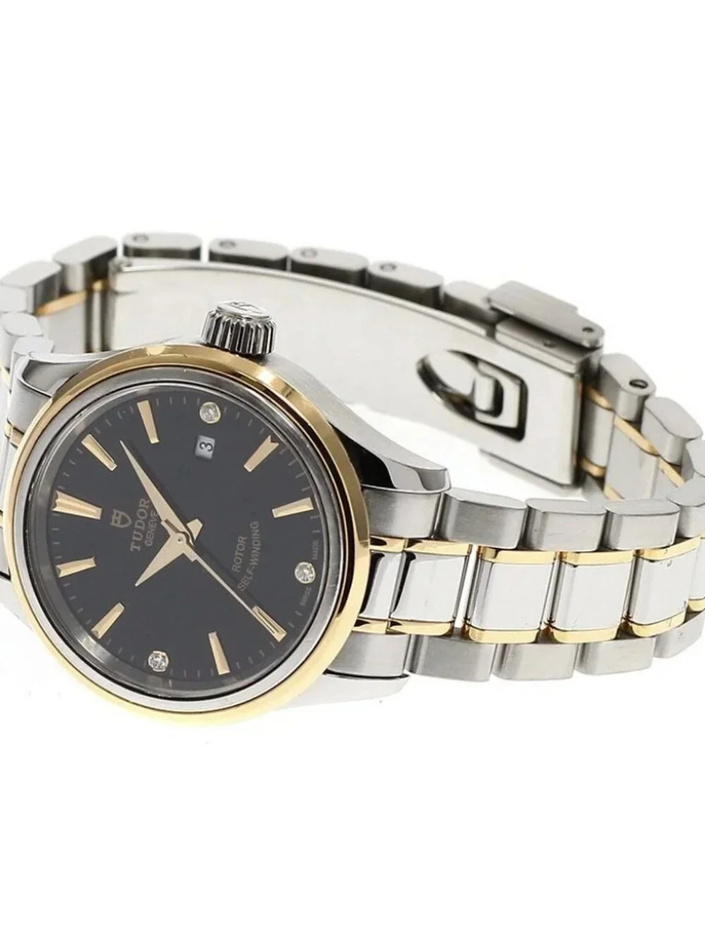 TUDOR style 12103 Date 3P diamond black Dial Automatic Ladies Watch